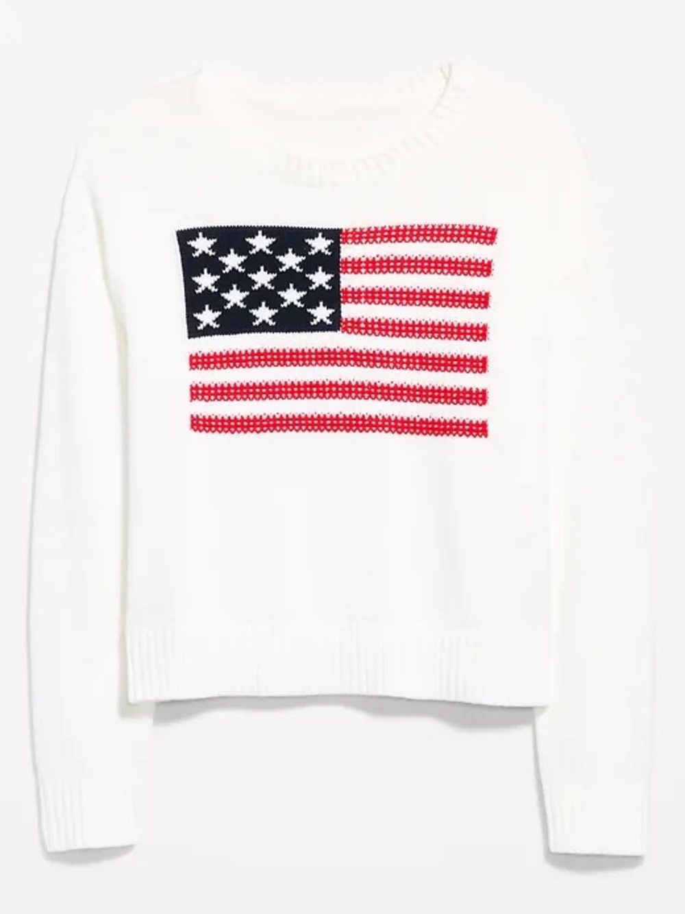 Old Navy Flag Sweater | Seaside Cotton | Crew Neck | Cream | S